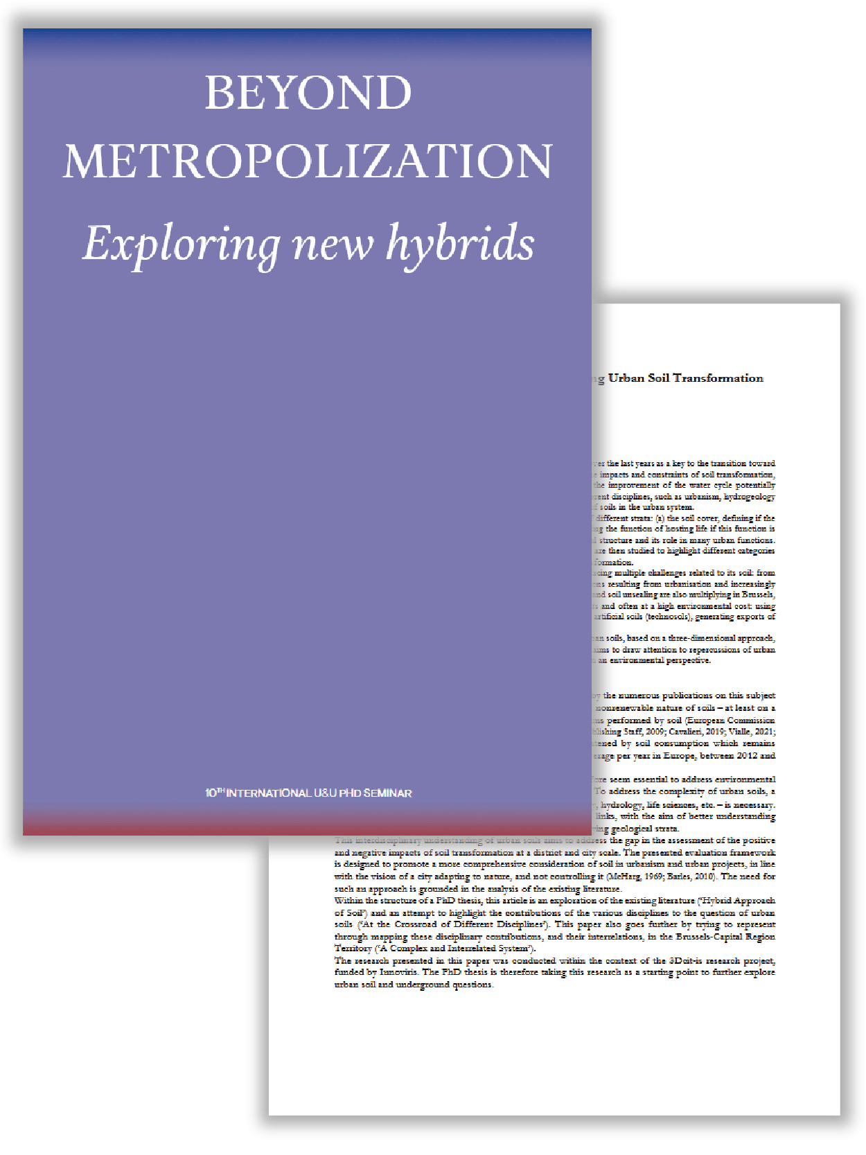 An Interdisciplinary Framework for Evaluating Urban Soil Transformation BOSSARD Alexandre Metropolization
